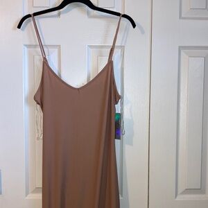 Derek Heart Tan Dress with Spaghetti Straps